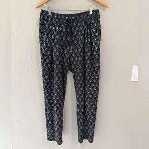 H&M Black & White Patterned Jogger Pants - Size M
